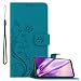 Produktbild Cadorabo Hülle kompatibel mit LG G7 ThinQ/FIT/ONE in FLORAL BLAU - Schutzhülle im Blumen Design mit Magnetverschluss, Standfunktion und Kartenfächern