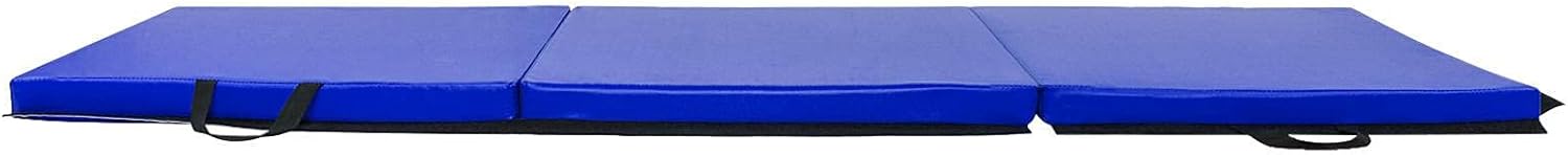 NC 6'x2'x2 Tri-fold Gymnastics Yoga Mat with Hand Buckle Blue : Everything Else