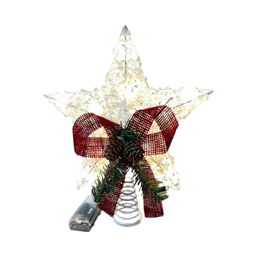 Estrella para Árbol de Navidad con Luz LED - Decoraciones para La Cima De Temporada,De Estrella Brillante para La Cima del Árbol De Navidad,para Año Nuevo Interior Hogar Bar Tienda Dormitorio Salón