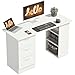 HOMCOM Scrivania Porta PC con 3 Cassetti e 3 Ripiani, Scrivania per Camera e Ufficio in Legno 120x49x72cm Bianco