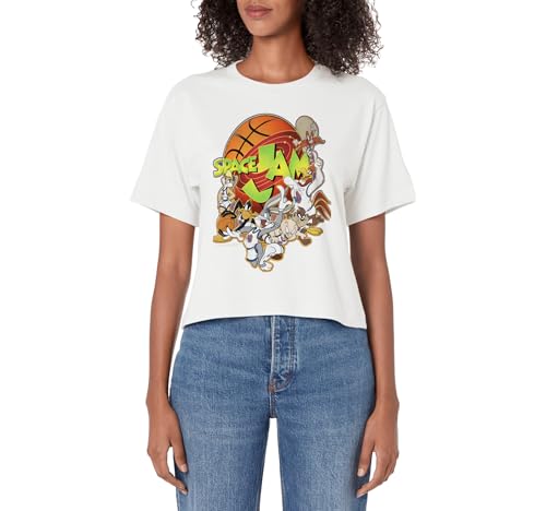 Space Jam Group Shot Basketball Logo Women's Crop Top