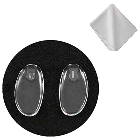 BEHLINE Eyeglass Nose Pads Replacement for Frameless Glasses Eye Glasses and Eyewear Frames,Soft Silicone Plug in Eye Glasses Parts Push in Nose Piece,Clear Repair Kit Cover