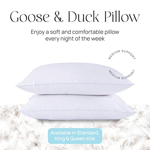 East-Coast-Bedding-Pure-Dream-Firm-Pillow-Standard-Size-20×26-Inch-Medium-Support-Goose-Feather-Down-Pillows-100-Cotton-Shell-Standard-Pillow-Set-of-2 East Coast Bedding Pure Dream Firm Pillow Standard Size 20×26 Inch Medium Support Goose Feather Down Pillows 100 Cotton Shell Standard Pillow Set of 2