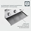 Tarrington House Barbecue a Gas con 3 bruciatori Cathan, Acciaio Inox, 6.6 kW, Coperchio con Termometro, Accensione Elettrica, per Giardino, Balcone, Campeggio, Argento