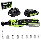 Yougfin Electric Ratchet Wrench 21V, 3/8' Cordless Ratchet Wrench 40 N.M, Battery Powered Ratchet with Battery & Charger (2.0Ah), Power Socket Torque Wrench Ratchet with 7 Sockets