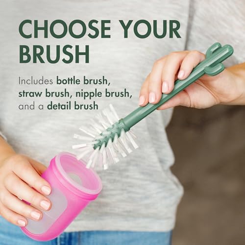 Boon Cacti Replacement Set - Bottle, Straw Brushes, Nipple, Detail - Non Toxic, Durable Nylon, Multicolor, 4 Count by Boon - Image 2