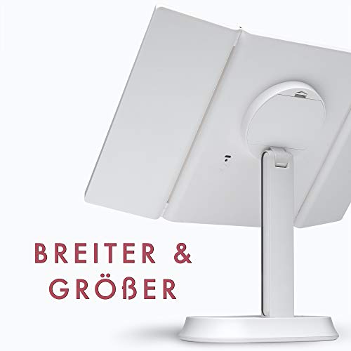 Fancii Make-up Spiegel met Natuurlijke LED Licht en 5x & 7x Vergroting - Driedelige Makeup Mirror met dimbare… - Afbeelding 6