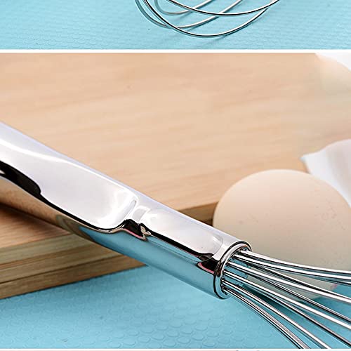 Batidor de huevos de acero inoxidable para el hogar con mango ergonómico y cómodo, con gancho de cola, exquisita mano de obra
