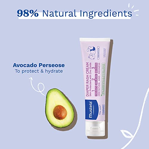 Mustela Baby Diaper Rash Cream 123 - Skin Protectant With Zinc Oxide - Fragrance Free & Paraben Free - With 98% Natural Ingredients - 3.8 Oz (Pack Of 3) #TOP4
