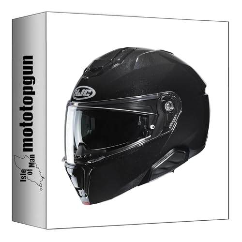 Casque modulable HJC i91 noir métallisé en taille XXL pour moto
