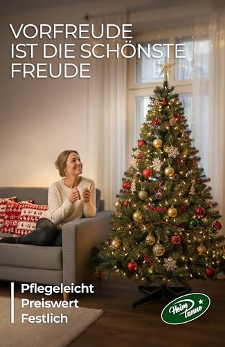 4smile künstlicher Weihnachtsbaum 180 cm – Pflegeleicht Preiswert Festlich – Tannenbaum künstlich – Überzeugend für 10 Jahre