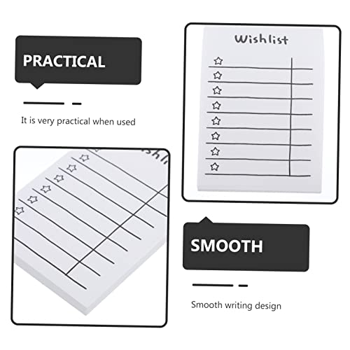 STOBOK 3Pcs 5 Cadernos De Papel Caderno De Notas Conta De Mão Branca