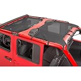 MasterTop ShadeMaker Bimini Mesh Top - Fits Jeep Wrangler 4-Door JLU 2018-2023 - Jeep Wrangler JL Sunshade - Durable Straps & Buckles for Flapless Fit - 2-Piece Sun Shade for Front & Rear, Black