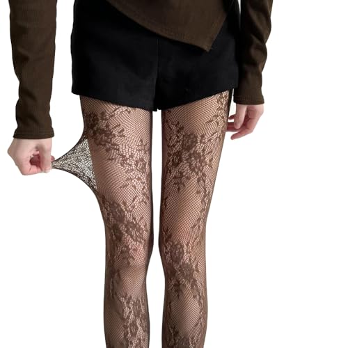 Mallas de rejilla Feng Shui con estampado floral de encaje retro 7