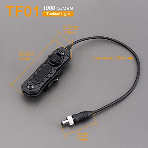 SecurityIng TF01 1000 Lumens SST40 LED Tactical Torch with Remote Pressure Switch - Image 3