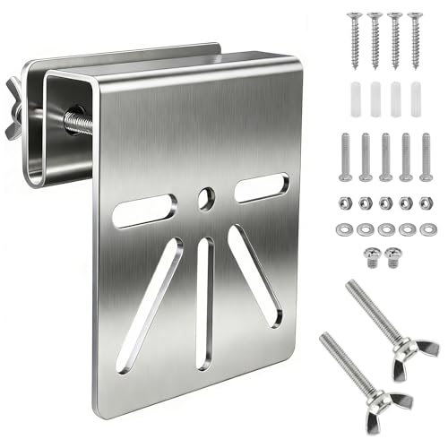 Dachrinnenhalterung aus Edelstahl für Eufy Security SoloCam S340 - Kamerahalterung ohne Bohren mit Rostschutz-Schrauben - Universale Halterung für Solar-Sicherheitskameras im Außenbereich