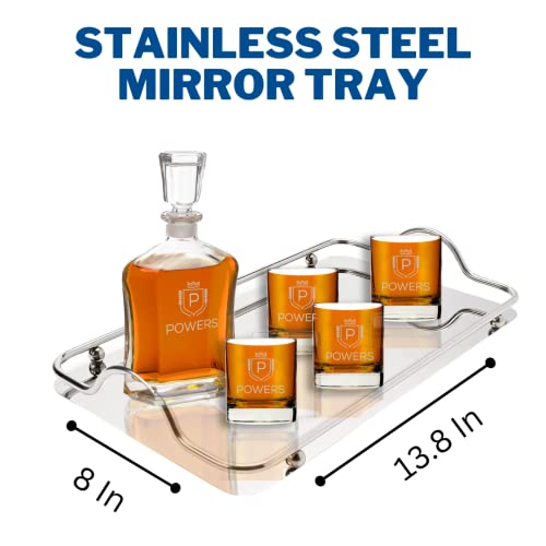 Personalized Whiskey Decanter Set For Men - 9 Design Options - Engraved Liquor Decanter Sets With Scotch Glasses - Gift Set For Him, Dad - Premium Set Includes Whiskey Stones - By Froolu #TOP6