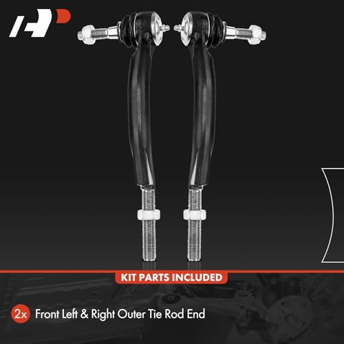 A-Premium 2 x [16 mm] Front Outer Tie Rod Ends, Compatible with Chevrolet & GMC & Buick & Isuzu & Oldsmobile - 2002-2009 - Trailblazer (EXT), SSR, Envoy (XL/XUV), Rainier, Saab 9-7x, Ascender, Bravada by A-premium - Image 3