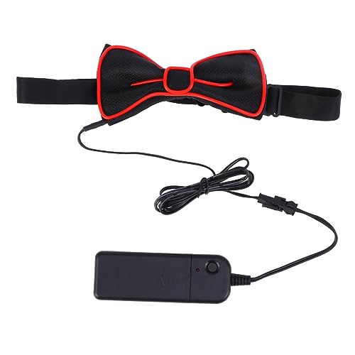 HAPINARY Party Flashing Led Bow Tie Red Fashionable Bow Hair Tie Boys and Girls Halloween Performance Safe Material