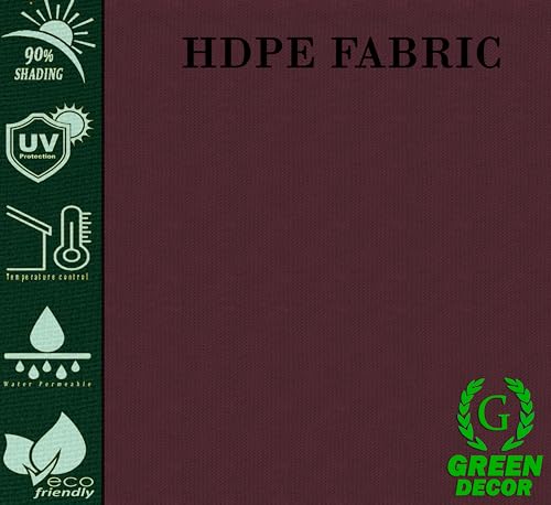 Image of HDPE Fabric Self Fold with SS Eyelet Sun Shade Sails 85-90% Protection from Sun & UV Rays Ideal for CarParking,Outdoor Garden,Balcony,Tent(Burgundy Color, 14 X 23 Feet) Pack of 1 Pc