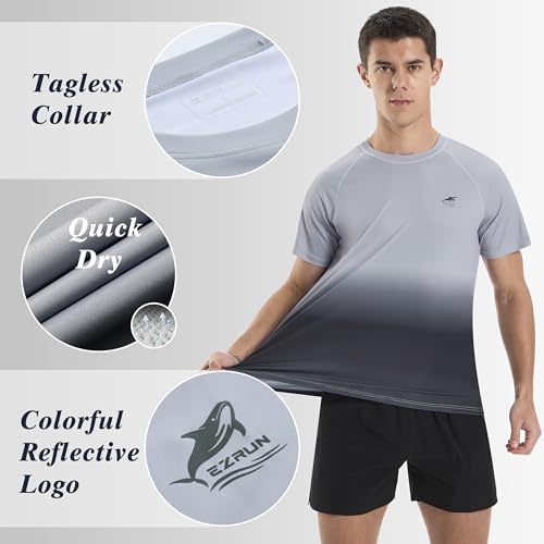 EZRUN Men's Swim Shirts UPF 50+ Rash Guard Quick Dry Short Sleeve by EZRUN - Used condition - US$13.04