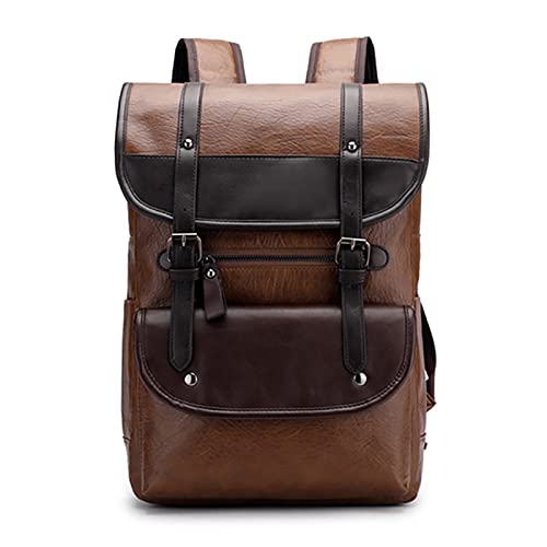 Sac à dos universitaire et de bureau en similicuir kaki pour transporter votre ordinateur