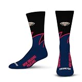 For Bare Feet NBA NEW ORLEANS PELICANS Black Wave Crew Sock Team Color Large