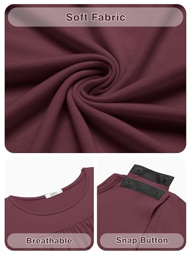 Deyeek Hospital Gowns for Women Tear Away Snap Open Back Dresses Women Post Surgery Clothing Soft Adaptive Nightgown4