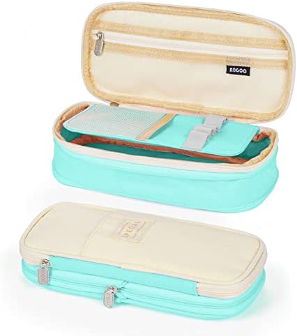 Coolzon Expandable Pencil Case, Large Capacity Pencil Cases Pen Bag Pouch Holder School Stationery Organizer Makeup Cosmetic Bag for Girls Boys Teenagers Students Adults, Ginger