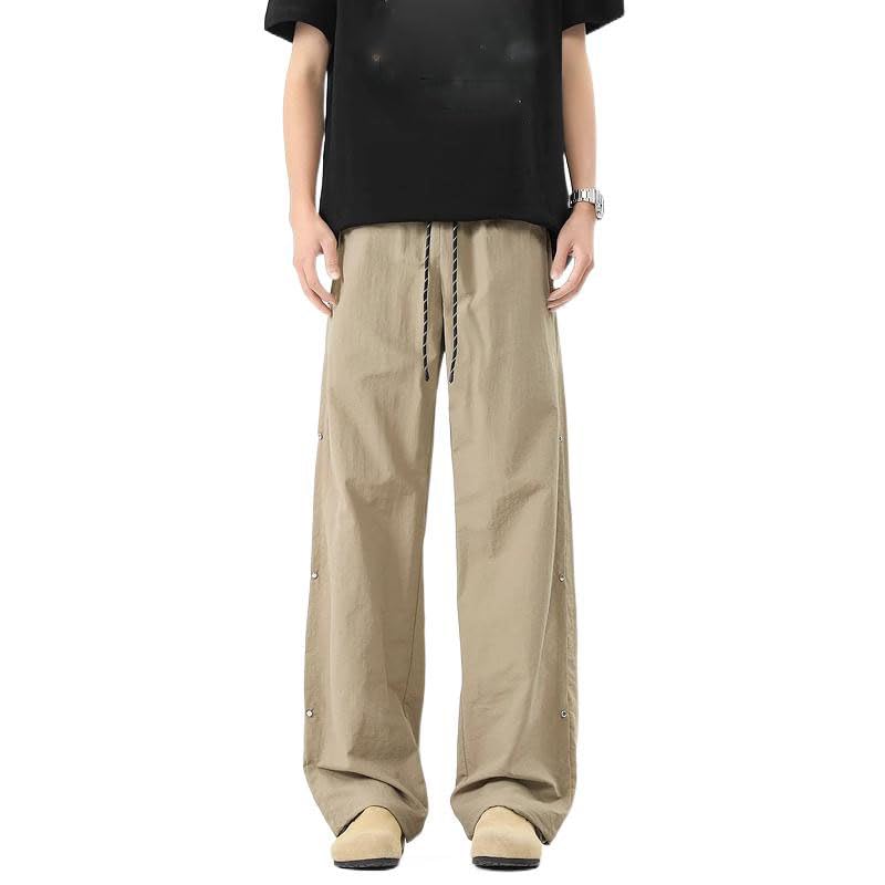 Men's Retro Drawstring Wide Leg Pants - US Style