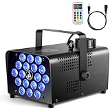 CZGOR Smoke Machine, Fog Machine 18 LEDs with Wireless Remote Control, 600W 2500CFM Fog with 13 Color Light, Portable Smoke Machine for Halloween Parties & Indoor/Outdoor Events