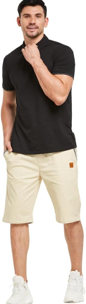 ZOXOZ Men's Summer Leisure Chinos Stretch Cotton Shorts with Pockets
