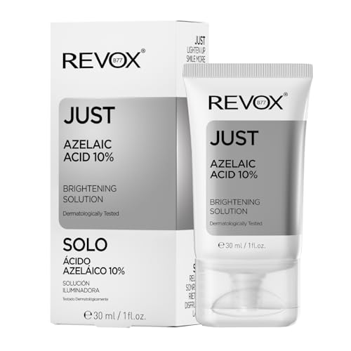 REVOX B77 - Just Azelaic Acid 10%, 30 ml, Crema Iluminadora Facial de Ácido Azelaico, Unifica el Tono y la Textura de la Piel, Reduce el Acné, Ilumina la Piel, Reduce Manchas Oscuras e Imperfecciones