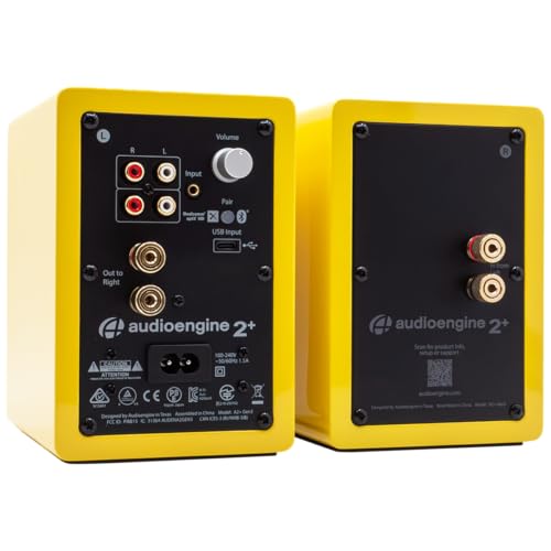 Image of Audioengine A2+ Desktop 24 Bit Limited Edition Wireless Bluetooth Desktop Speakers - 60W Computer Speakers for Music and Gaming Accessories, (Limoncello Yellow)
