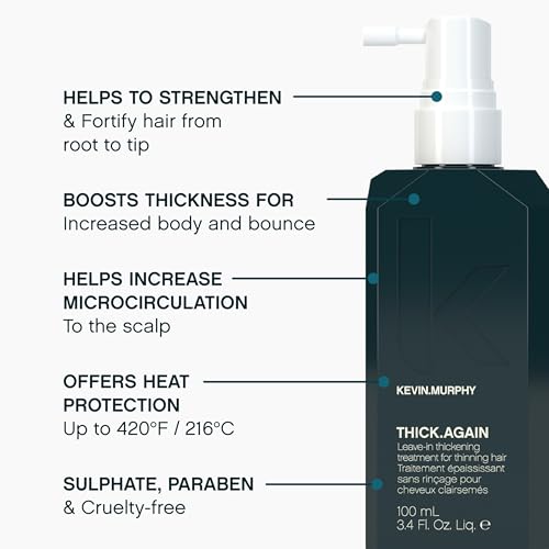 KEVIN.MURPHY THICK.AGAIN - pielęgnacja włosów dla mężczyzn - do cienkich lub przerzedzających się włosów - zagęszczanie włosów - ochrona przed wysoką temperaturą - grubość dla ciała i odbicia - 100 ml