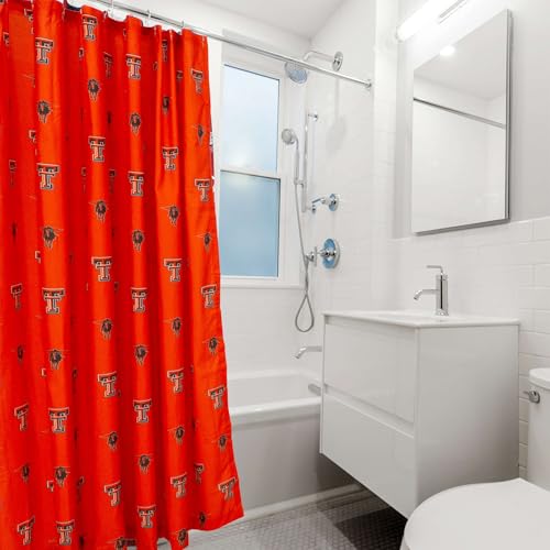 Image of College Covers Everything Comfy Texas Tech Red Raiders Bright and Colorful Shower Curtain Cover 70 inch x 72 inch