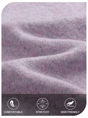 MEROKEETY Womens Fall Floral Cute Sweaters Winter Trendy Top, Lavender, L — view 5