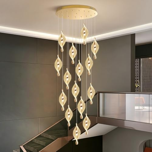 Suspension moderne LED dorée à intensité variable avec 15 têtes - 3
