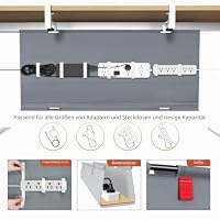 Univivi Kabelkanal Schreibtisch Ohne Bohren, 90 cm Kabelmanagement Grau – Ansicht 2