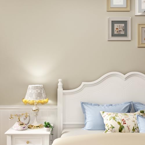 Livelynine Selbstklebende Tapete Beige Creme Folie für Möbel Matt Tischplatte Kommode 40CMx5M Abwaschbare Klebefolie Küchenfronten Beige Selbstklebende Folie Möbel Tapete Schlafzimmer Flur Hellbraun