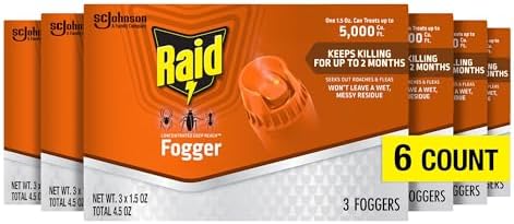 Raid Concentrated Deep Reach Fogger Kills Ants Roaches and Spiders 1.5 Ounce Cans 3 Count (Pack of 6)