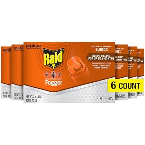 Raid Concentrated Deep Reach Fogger Kills Ants Roaches and Spiders 1.5 Ounce Cans 3 Count (Pack of 6)