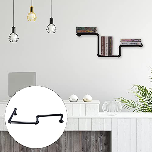 Angoily 1 St plank beugel metalen wandplanken planken voor wandmontage opbergplank bookshelf opslag planken retro ijzeren pijpenrek rek voor thuisgebruik vintage opslag rek - Afbeelding 5
