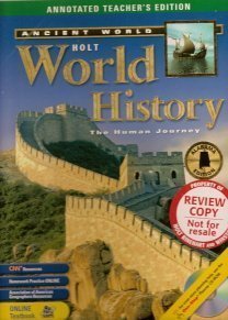 Hardcover Holt Ancient World World History: The Human Journey (Alabama Annotated Teacher's Edition) Book