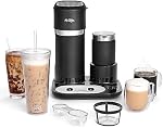 Mr. Coffee 4-in-1 Single-Serve Latte, Iced and Hot Coffee Maker | Coffee Machine with Milk Frother, Tumbler and Reusable Filter | Black
