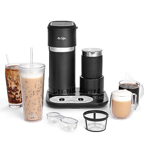 Mr. Coffee 4-in-1 Single-Serve Latte, Iced and Hot Coffee Maker | Coffee Machine with Milk Frother, Tumbler and Reusable Filter | Black by Mr. Coffee - Used condition - CA$113.18