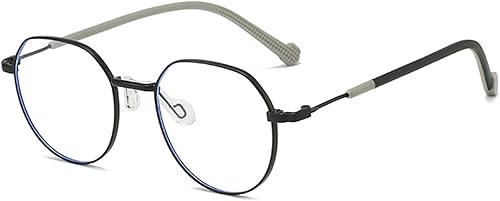 Gafas ópticas redondas de metal con bloqueo de luz azul, marco de lentes sin receta para niños y niñas