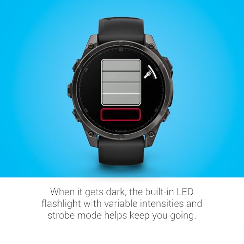 Image of Garmin Fenix 8, 47mm, AMOLED, Sapphire, Smartwatch, Carbon Gray Titanium with Black /Pebble Gray Silicone Band