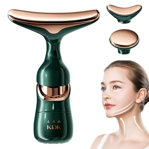Masajeador Facial, 3 en 1 Masajeador Facial Electrico, Masajeadores Faciales con Gua Sha, Masajeador Rostro para Skin Care, Eleva la Piel y Reduce las Arrugas(Verde)