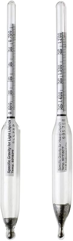SP Bel‑Art H‑B DURAC Specific Gravity Hydrometer 1.000–1.600 Range for Liquids Heavier Than Water, Precision Laboratory Density Meter, Glass Hydrometer (B61801‑7000)